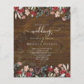 Elegant Dusty Blue Burgundy Floral Wedding (Voorkant)