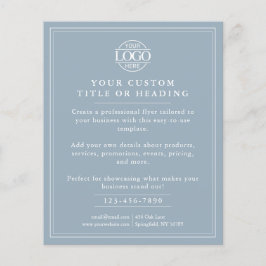 Elegant Dusty Blue Business Logo Promotional Flyer