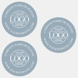 Elegant Dusty Blue Business Logo Promotional Labels