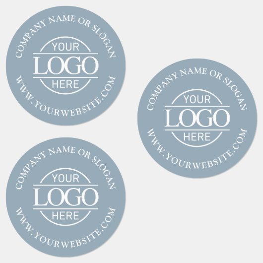 Elegant Dusty Blue Business Logo Promotional Labels (Groep)
