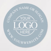 Elegant Dusty Blue Business Logo Promotional Labels (Design 1)