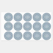 Elegant Dusty Blue Business Logo Promotional Labels (Vel)