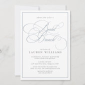 Elegant Dusty Blue Calligraphy Bridal Brunch Kaart (Voorkant)