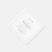 Elegant Dusty Blue Calligraphy Monogram Wedding Servet (Hoek)