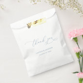 Elegant Dusty Blue Calligraphy Wedding Bedankzakje (Gezegeld)