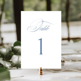 Elegant Dusty Blue Calligraphy Wedding Kaart