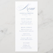 Elegant Dusty Blue Calligraphy Wedding Menu (Voorkant)
