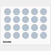Elegant Dusty Blue Calligraphy Wedding Ronde Sticker (Vel)