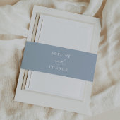 Elegant Dusty Blue Calligraphy Wedding Uitnodigingen Wikkel