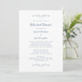 Elegant Dusty Blue Chic Wedding Rehearsal Dinner Kaart (Staand voorkant)