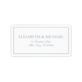 Elegant Dusty Blue Classic Script Etiket (Voorkant)