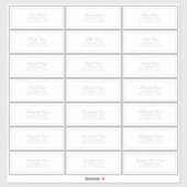 Elegant Dusty Blue Classic Script Guest Address Sticker (Vel)