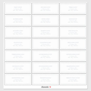 Elegant Dusty Blue Classic Script Guest Address Sticker