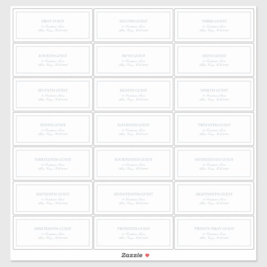 Elegant Dusty Blue Classic Script Guest Address Sticker (Vel)