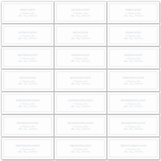 Elegant Dusty Blue Classic Script Guest Address Sticker (Voorkant)