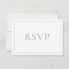 Elegant Dusty Blue Classic Script RSVP Kaartje
