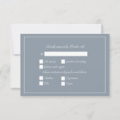 Elegant Dusty Blue Classic Script RSVP Kaartje (Achterkant)