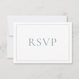 Elegant Dusty Blue Classic Script RSVP Kaartje