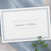 Elegant Dusty Blue Classic Simple Modern Wedding Gastenboek