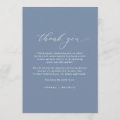 Elegant Dusty Blue Classic Wedding Menu (Achterkant)