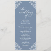 Elegant Dusty Blue Classic Wedding Programmakaart (Voorkant)
