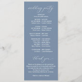 Elegant Dusty Blue Classic Wedding Programmakaart (Achterkant)