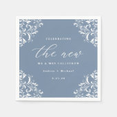 Elegant Dusty Blue  Classic Wedding Servet (Voorkant)