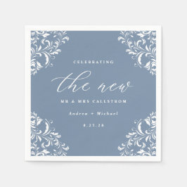 Elegant Dusty Blue  Classic Wedding Servet