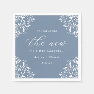 Elegant Dusty Blue  Classic Wedding Servet