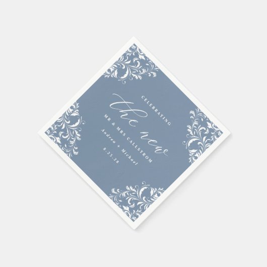 Elegant Dusty Blue  Classic Wedding Servet (Hoek)