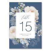 Elegant Dusty Blue Cream Rozen Romantic Wedding Kaart (Achterkant)