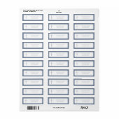 Elegant Dusty Blue Cross Boy Baptism Address  Etiket (Full Sheet)