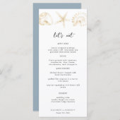 Elegant Dusty Blue Destination Wedding Menu (Voorkant / Achterkant)