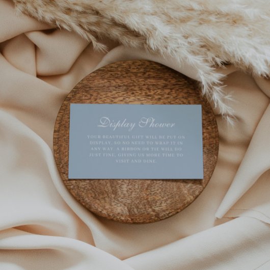 Elegant Dusty Blue Display Douche Vrijgezellenfees Informatiekaartje