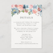 Elegant Dusty Blue en Roos Floral Swag Informatiekaartje (Voorkant)