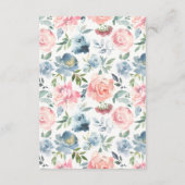 Elegant Dusty Blue en Roos Floral Swag Informatiekaartje (Achterkant)