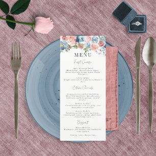 Elegant Dusty Blue en Roos Floral Swag Menu