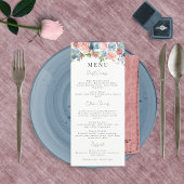Elegant Dusty Blue en Roos Floral Swag Menu