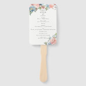 Elegant Dusty Blue en Roos Floral Swag Programme Handwaaier (Voorkant)