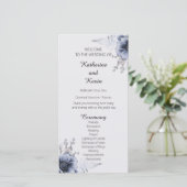 Elegant Dusty Blue en White Floral Wedding (Staand voorkant)
