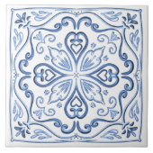 Elegant Dusty Blue en White Tegeltje (Voorkant)