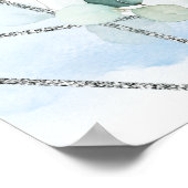 Elegant Dusty Blue en zilver lijst salie Welkom Poster (Hoek)