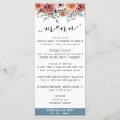 Elegant Dusty Blue Etheral, Floral Wedding Menu (Voorkant)