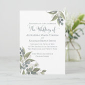 Elegant Dusty Blue Eucalyptus Greenery Kaart (Staand voorkant)