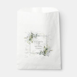 Elegant Dusty Blue Eucalyptus Greenery Marble Bedankzakje