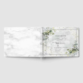 Elegant Dusty Blue Eucalyptus Greenery Marble Gastenboek (Volledig)