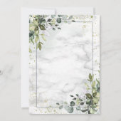 Elegant Dusty Blue Eucalyptus Greenery Marble Kaart (Achterkant)