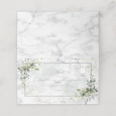 Elegant Dusty Blue Eucalyptus Greenery Marble Plaatskaartje (Buitenkant ongevouwen)