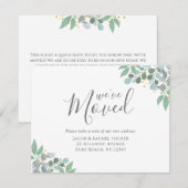 Elegant Dusty Blue Eucalyptus Moving Announge (Voorkant / Achterkant)