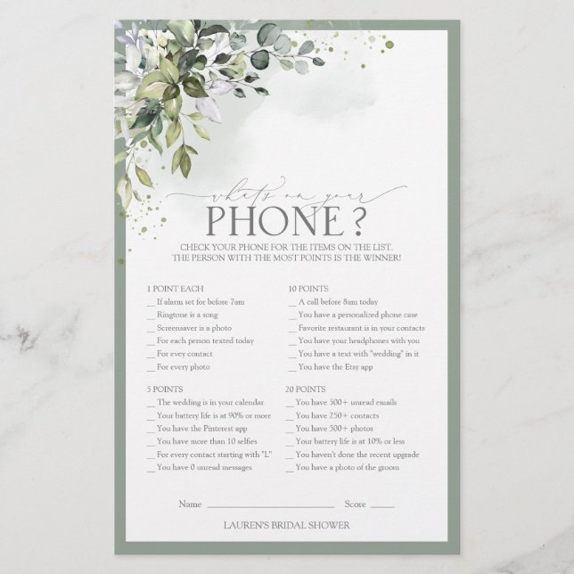 Elegant Dusty Blue Eucalyptus Vrijgezellenfeest Ga (Voorkant)